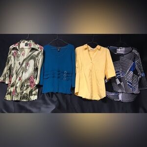 Womens blouses 4 for $20 
Two size smalls, one medium, and one size fits all.
